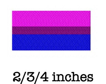 Bisexual pride flag machine embroidery design 2/3/4 inch instant download