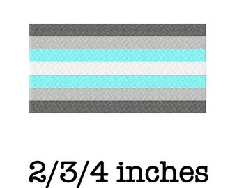 Demiboy/demigirl pride flag machine embroidery design 2/3/4 inch instant download