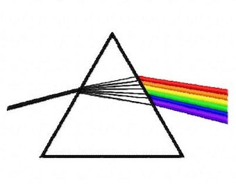 Pink Floyd rainbow prism machine embroidery design 4 inch instant download