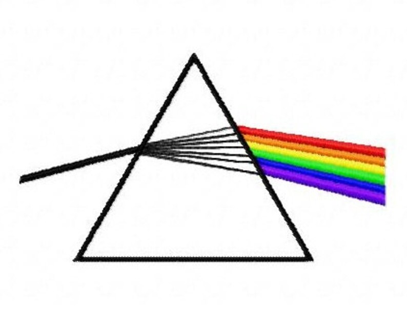 Pink Floyd rainbow prism machine embroidery design 4 inch Etsy