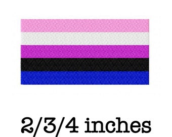 Genderfluid pride flag machine embroidery design 2/3/4 inch instant download
