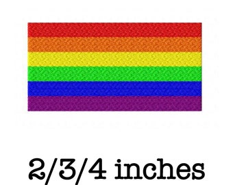 Rainbow flag gay pride machine embroidery design 2/3/4 inch instant download