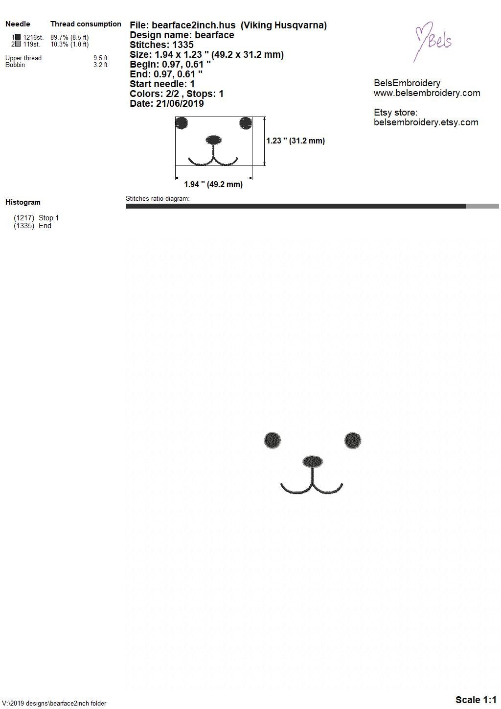 Teddy Bear Eyes/nose/face Set Machine Embroidery Design 2/3/4 Etsy UK