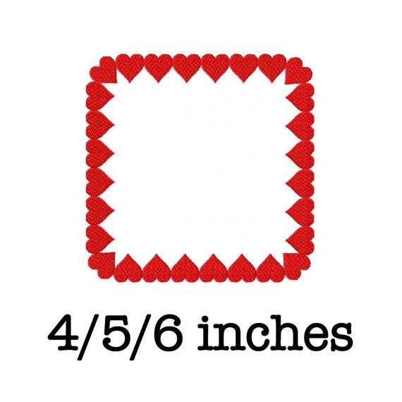 Download Heart border square frame machine embroidery design 4/5/6 ...