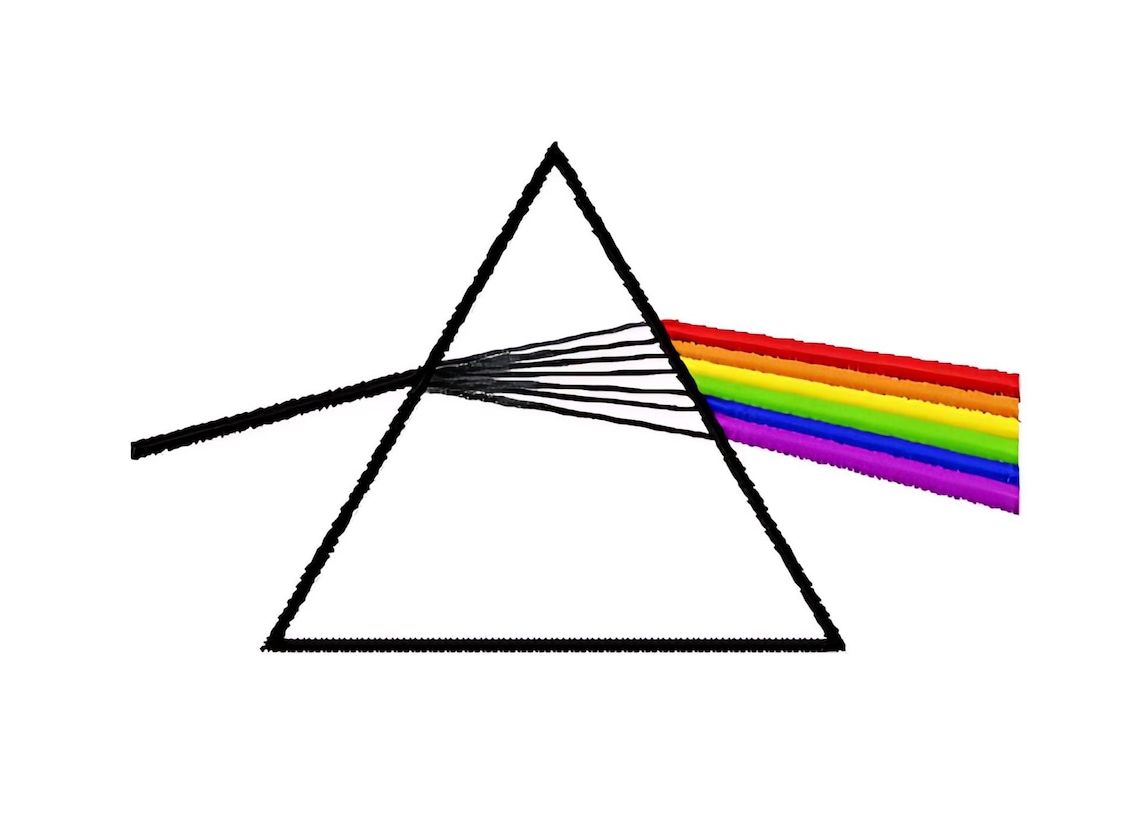 Pink Floyd Rainbow Prism Machine Embroidery Design 4 Inch Instant ...