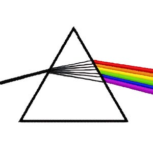 Pink Floyd rainbow prism machine embroidery design 4 inch instant download