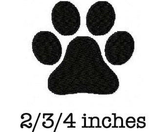 Dog paw print machine embroidery design 2/3/4 inch instant download