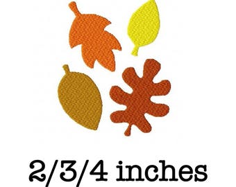 Autumn fall leaves Thanksgiving 2/3/4 inch machine embroidery design instant download