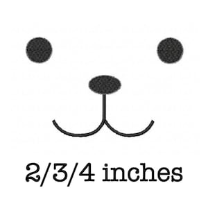 Teddy bear eyes/nose/face set machine embroidery design 2/3/4 inch instant download