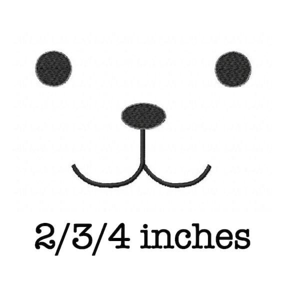Teddy Bear Eyes/nose/face Set Machine Embroidery Design 2/3/4 Inch