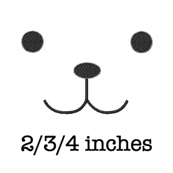 Teddy bear eyes/nose/face set machine embroidery design 2/3/4 inch instant download