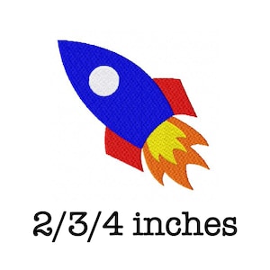 Spaceship rocket machine embroidery design 2/3/4 inch instant download