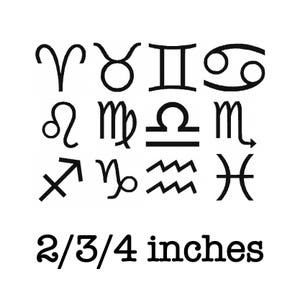 Zodiac signs full set astrology machine embroidery design 2/3/4 inch instant download