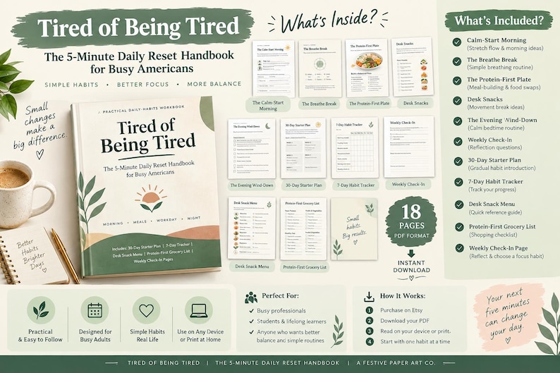 Very Busy Daily Routine 5-minute Daily Reset Handbook for Busy Adults, Wellness Workbook PDF - Etsy