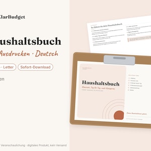 Haushaltsbuch zum Ausdrucken, Deutsch, sin datos, Tag für Tag nach Kategorien, Querformat, A4 A5 PDF, Ausgaben Tracker