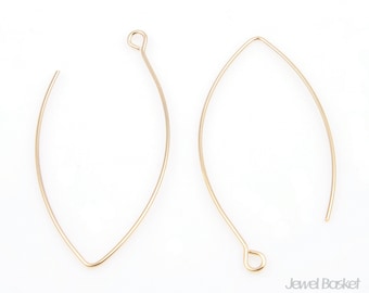 PG031-E (10pcs) / Gold Plated Ear Hook, 42mm