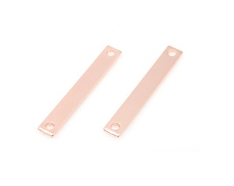 2pcs - Bar Pendant in Matte Rose Gold / bar pendant / bar connector / jewelry brass / connector / 33mm x 5mm / BMRG277-P (2pcs)