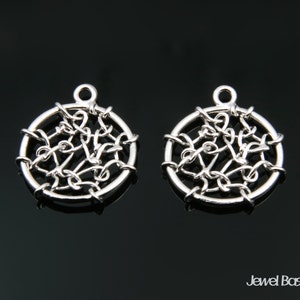 Dreamcatcher Charm in Matte Rhodium - 2pcs of Dreamcatcher / 16.5mm x 18.5mm / BMS328-P (2pcs)