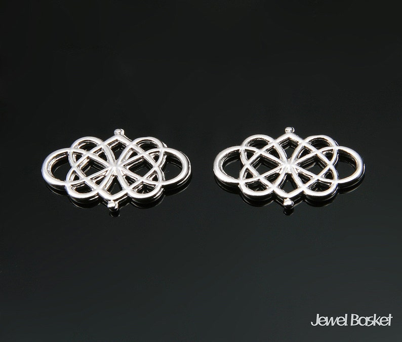 4pcs Lace Pendant in Matte Rhodium 20mm x 13mm BMS292-P