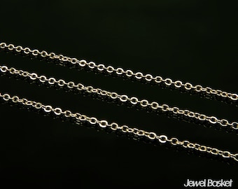 Flat Cable Chain for Necklace or Bracelet in Gold - 245SF / 1.9mm x 2.6mm / 3 meters (9.84ft) / COG002-CH