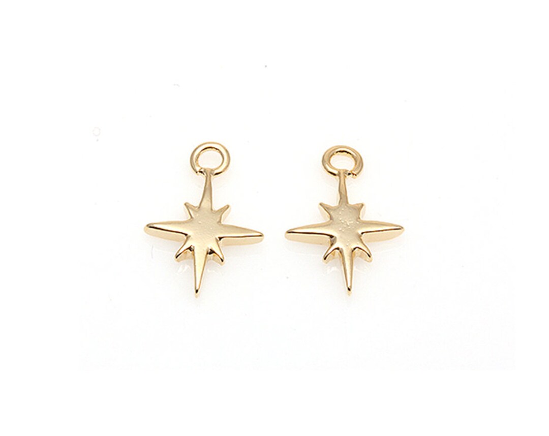 2pcs Star Pendant in Polish Gold / 16k Gold Plated / Star / - Etsy