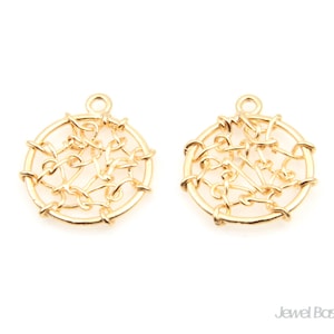 2pcs - Dreamcatcher Charm in Matte Gold -of Dreamcatcher / 16.5mm x 18.5mm / BMG328-P