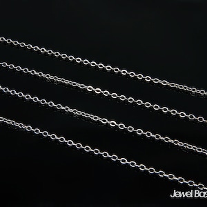 Flat Cable Chain in Rhodium - 235SF / 1.6mm x 2mm / 100 meters (328.08ft) / CORH001-CH (20% off)