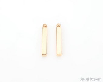 4pcs - Matte Gold Bar Pendant for Earrings - Small / 2mm x 15mm / BMG281-P