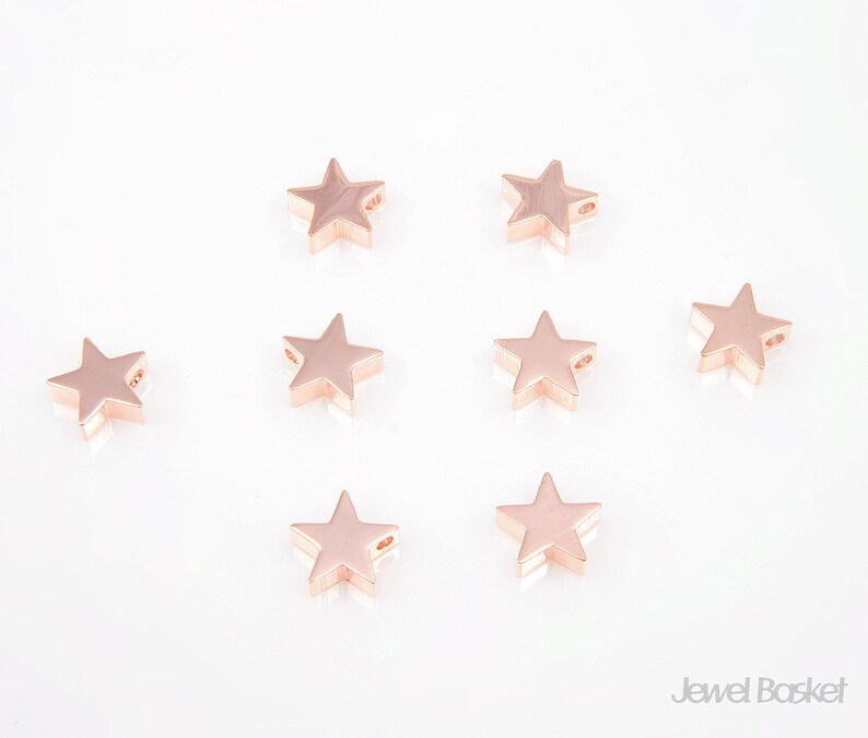 Metallic Star Bead - Polished Rose Gold Stars / 8.5mm X 8.5mm / PRG001 ...