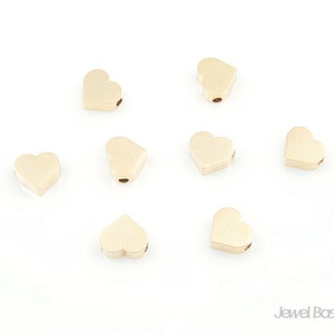 8pcs - Metallic Heart Bead in Matte Gold Heart / 16k plated gold / gold charm / charm / heart charm / brass / 6mm x 7mm / PMG002-B