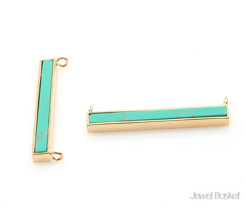 Turquoise Bar Pendant in Gold / 30.0mm X 7.0mm / STQG098-P - Etsy