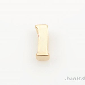 Alfabeto em minúsculas dourado fosco - 2 unidades de letra pequena "l" / 2,4 mm x 6,6 mm / BMG128-l