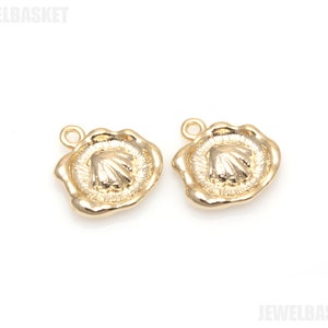Muschel Anhänger in Gold / 18k vergoldet / Muschel Anhänger / 10mm x 11mm /BG484-P