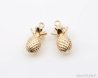 Pineapple in Matte Gold / 8.0mm x 11.5mm / BMG214-P (2pcs)