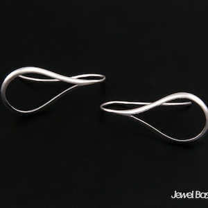 2pcs - Matte Silver Teardrop Earwire / 12.5 x 27mm / BMS089-E