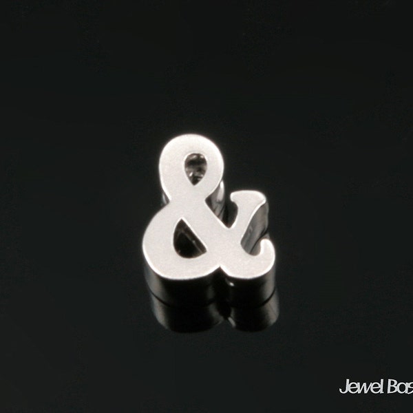 2pcs - Matte Rhodium Ampersand -  of Ampersand / 5.5mm x 6.7mm / BMS128-&