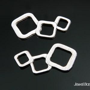 Trippelkvadratisk i matt rodium / 29 mm x 15 mm / BMS286-P (2 st)