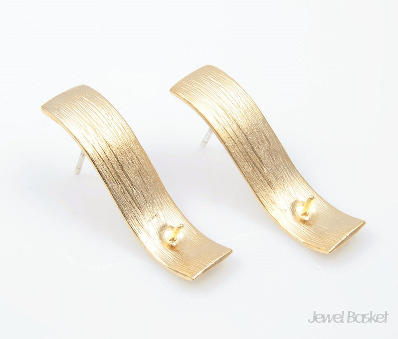 2pcs Curved Earrings Findings in Matte Gold Gold Curved Etsy