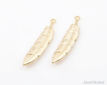 Feather Connector in Matte Gold / 6.0mm x 28.5mm / BMG208-P (2pcs)