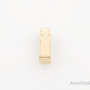 2個 - マットゴールド小文字アルファベット - 小文字「i」 / 2 mm x 6.6 mm / BMG128-i