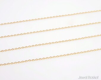 Cut Cable Chain in Gold - 235 4DC / 1.2mm x 1.5mm / 3 meters (9.84ft) / COG003-CH
