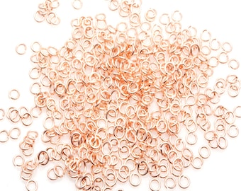 Rose Gold Plated Jump Rings: 4mm Brass Jewelry Supply (200pcs)