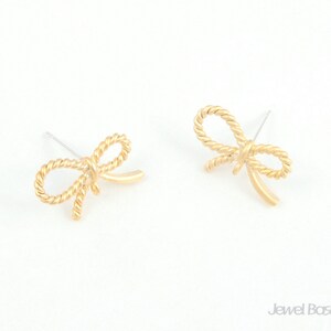 Plaited Ribbon Earring-Brass- 2pcs Earrings with a connect hall / 15.5mm x 10mm / BMG005-E (2pcs)