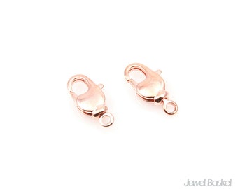 PRG004-C2 (10pcs) / Lobster Clasps in Rose Gold / 5mm x 11mm / Clasps Bar included