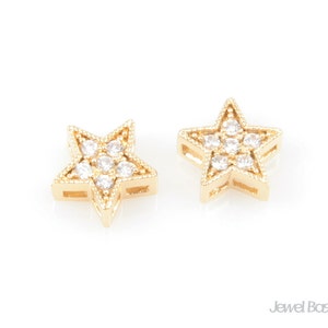 2pcs - CG021-P  / Cubic in Star Pendant / 8mm x 8mm