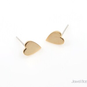 Heart Earrings in Matte Gold / 7mm x 9mm / BMG253-E (2pcs)