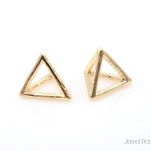Triangle Pyramid Charm in Matte Gold / 12.5mm x 13.0mm / BMG205-P (2pcs)