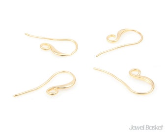 10pcs - Curved Ear Hook / 16k gold plated / earring / basic earring / earhook / gold earring / metal earring / 8mm x 20mm / PG012-E