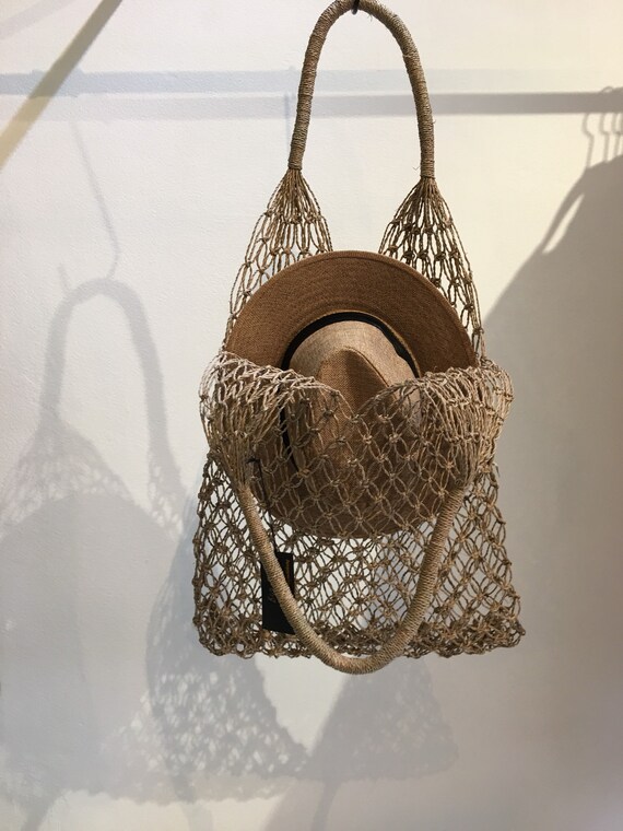 raffia string bag