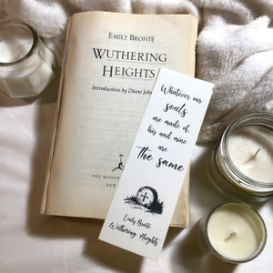 Wuthering Heights Bookmark - Emily Bronte - Minimalist Halloween Bookmarks - Dark Academia